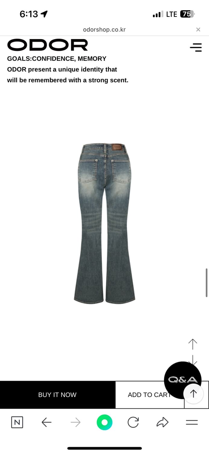 오도어 빈티지 로우진 블루 사이즈1 팝니다 상품이미지7