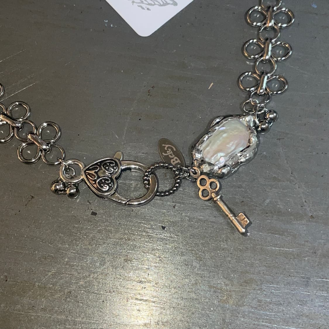 베키 스퀘어 펄 목걸이 상품이미지2