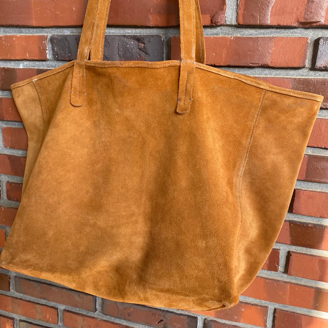 빈티지 스웨이드 가죽 토트백 브라운  상품이미지4