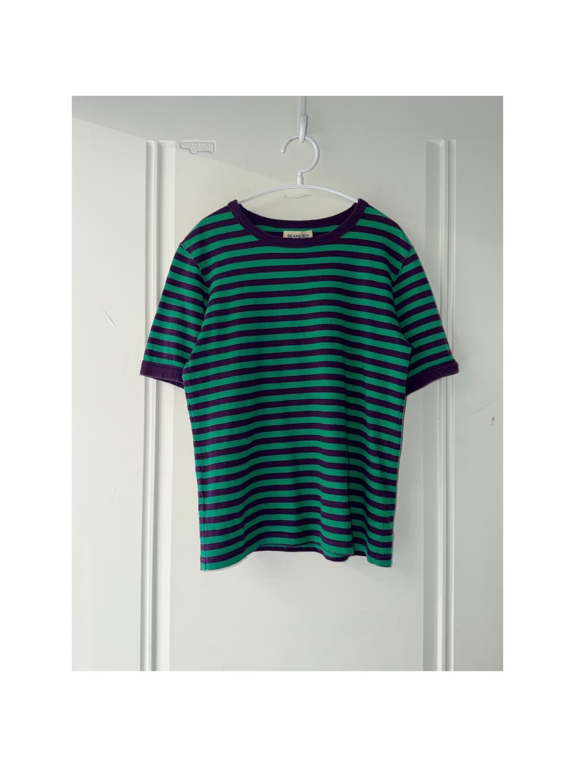 일본빈티지 빔즈 그린퍼플 반팔티 상품이미지1