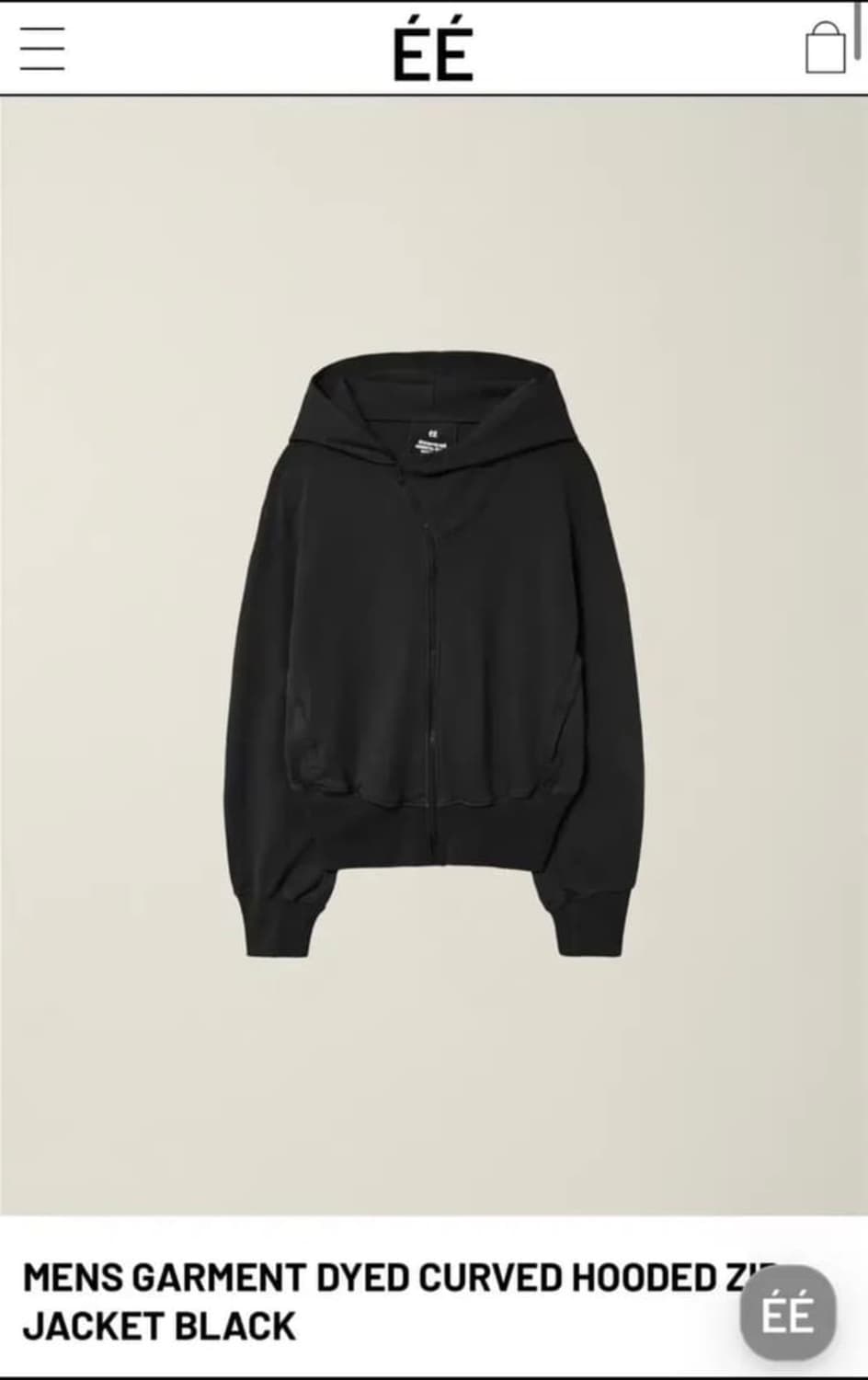 EE 커브드 후드집업 L 상품이미지1