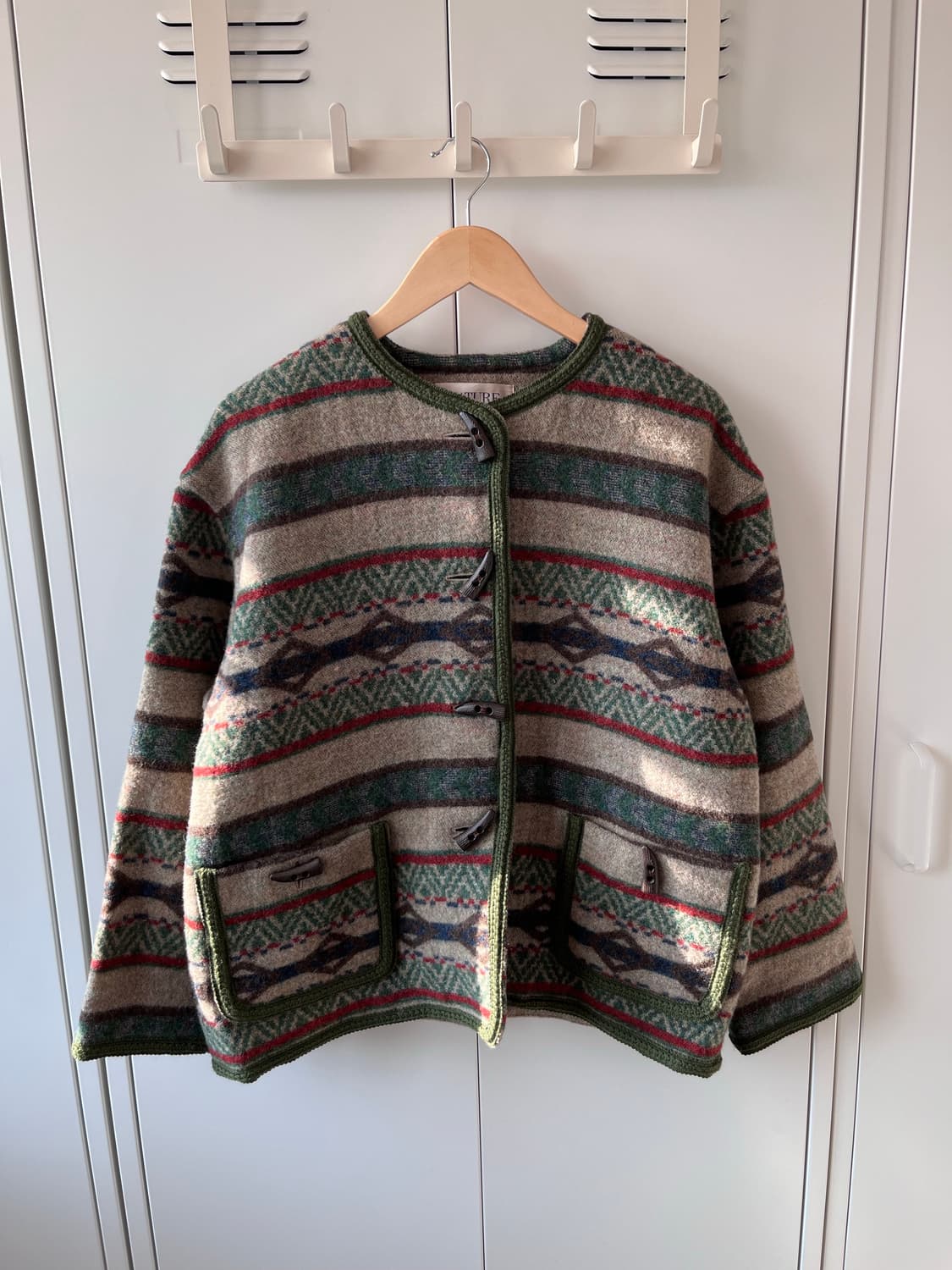 Mature 더플 단추 패턴 울자켓 상품이미지7