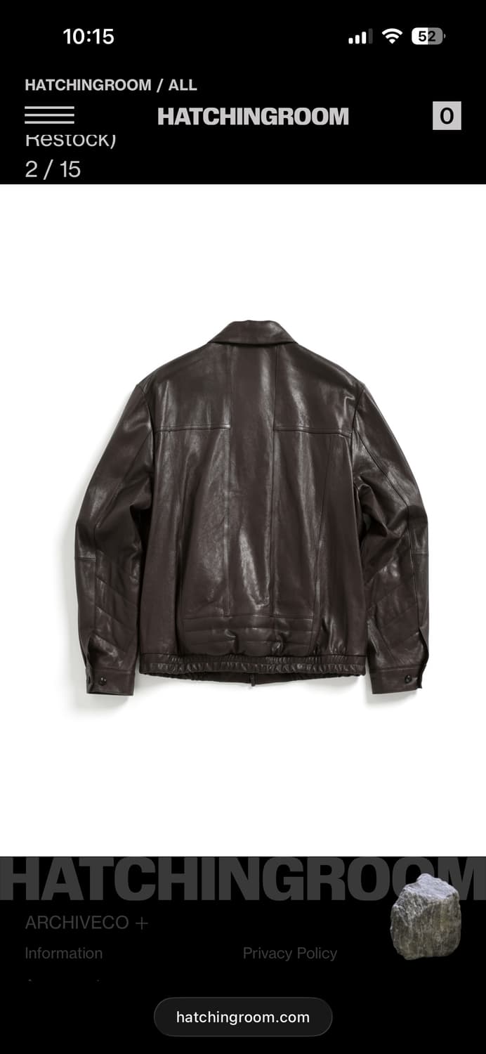 해칭룸 스티치 볼륨 레더 자켓  상품이미지2