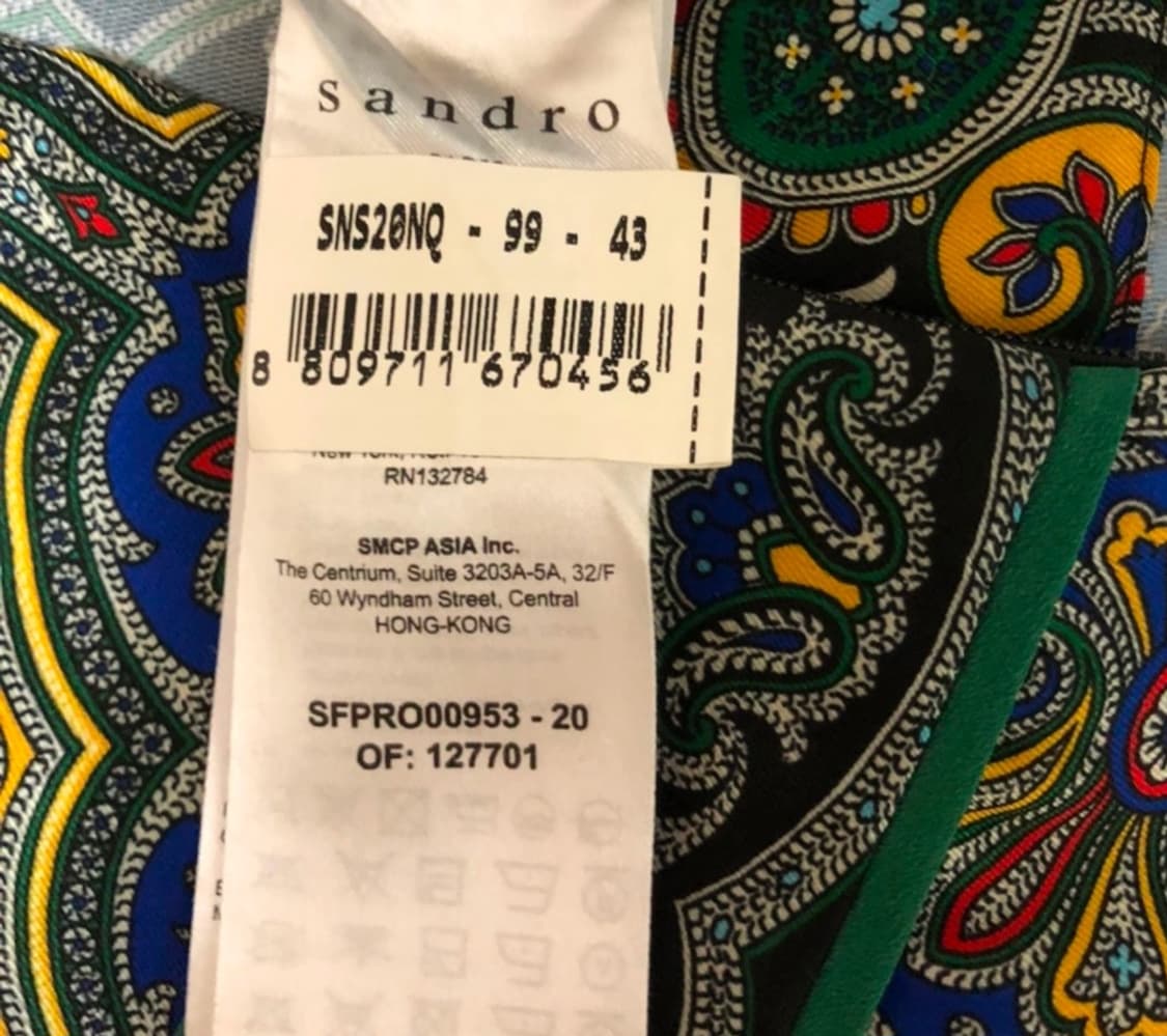 산드로 페르시안 실크원피스 36사이즈 상품이미지2