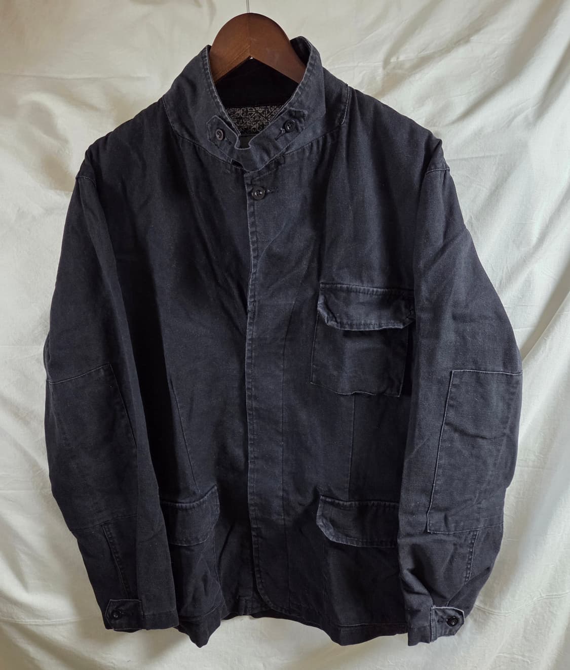 빈티지 코튼 린넨 자켓 블랙 L 상품이미지5