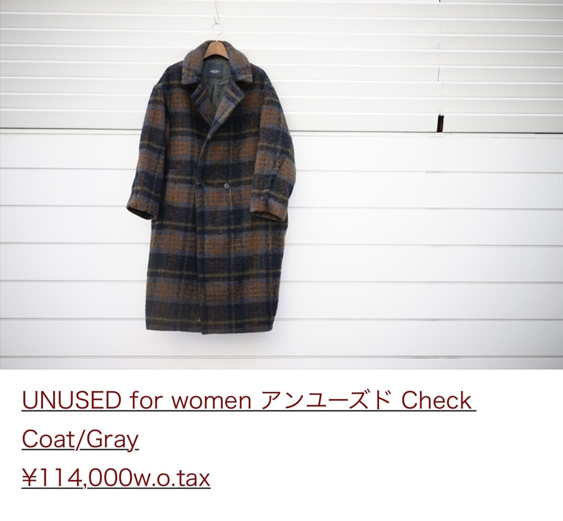 언유즈드 UNUSED 체크 코트 상품이미지6