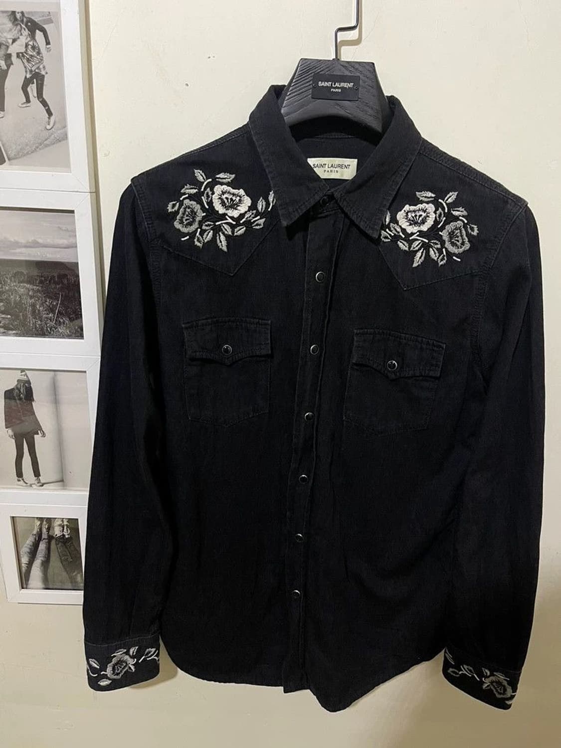 [BTS 지민님 착용] 생로랑 19ss 플로랄 자수 웨스턴 셔츠 상품이미지2