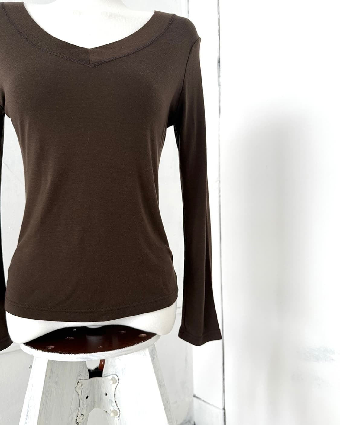 Brown V-Neck Long Sleeve 상품이미지9