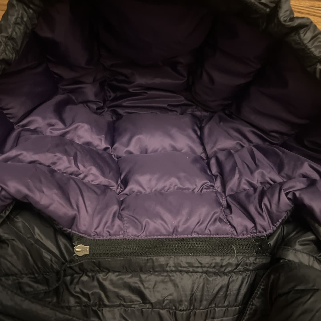 10s 몽벨 EX 라이트 다운 파카 블랙/퍼플 상품이미지4
