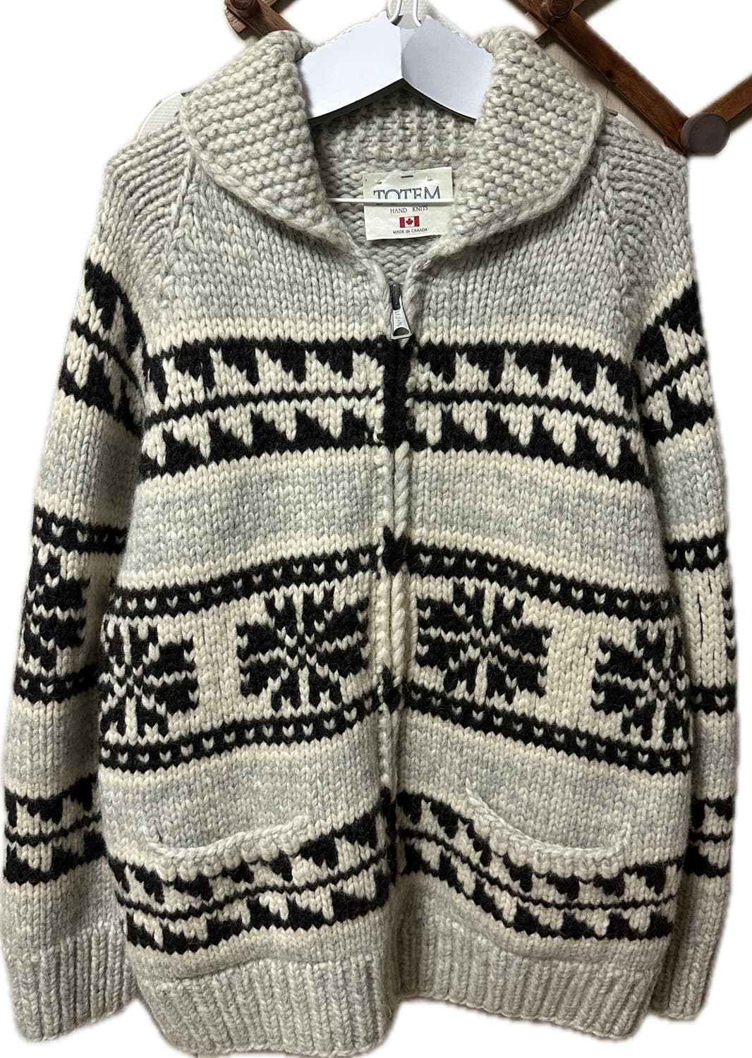 [Made in Canada] 헤비울 코위찬 가디건 (드라이클리닝 완료) 상품이미지1