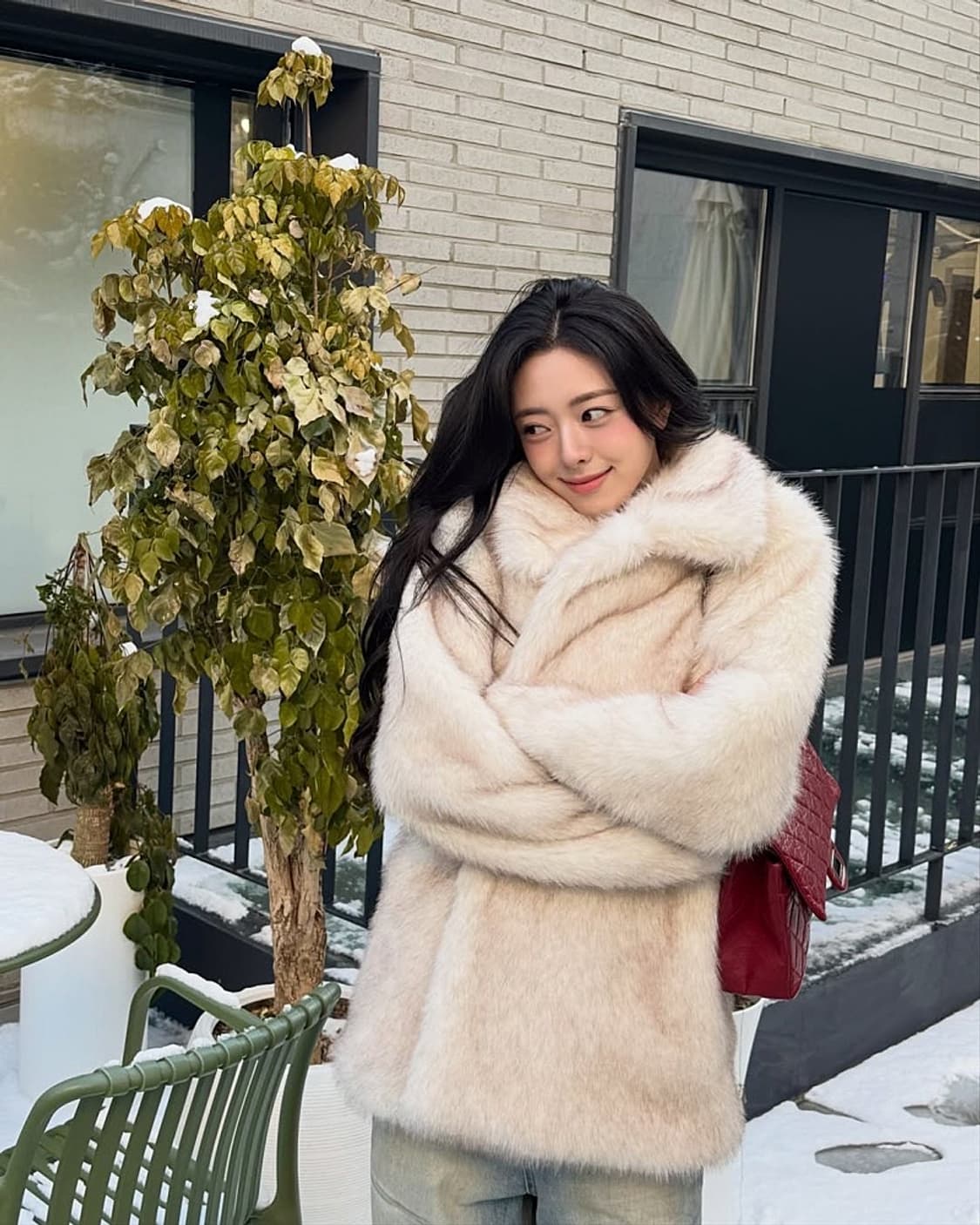 유나 퍼자켓)) 시눈 퍼자켓 아이보리 상품이미지3