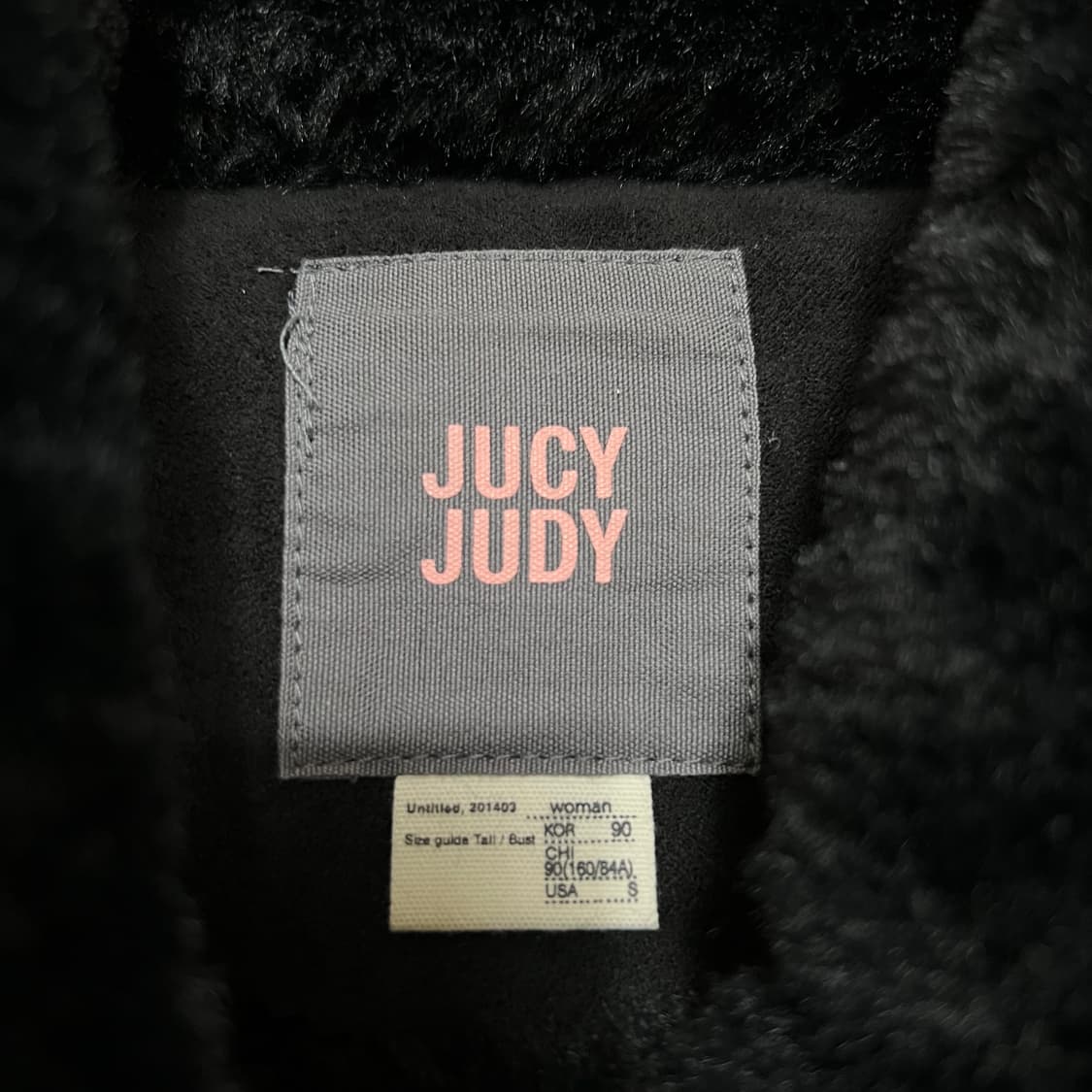 쥬시쥬디 여성 스웨이드 무스탕 자켓 [블랙] S/90 상품이미지4