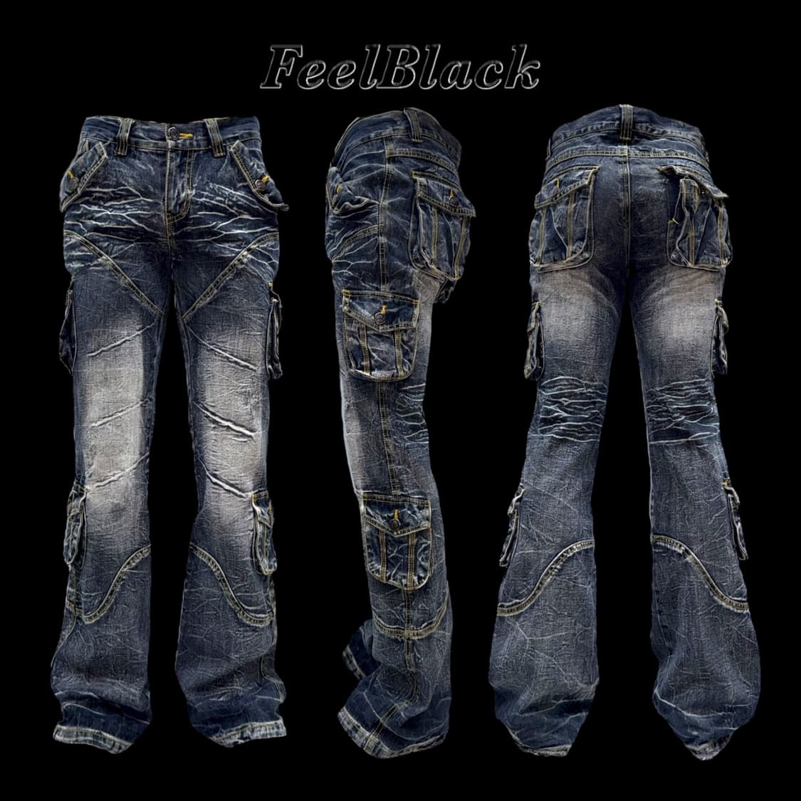 LOWBOX vintage cargo flare denim  상품이미지3