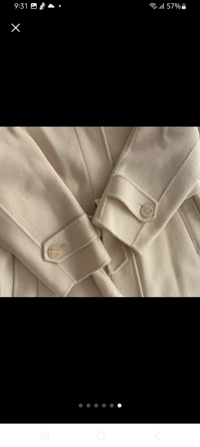 뮤제 알마 캐시미어 핸드메이드 벨티드 코트 크림 아이보리 34 상품이미지6