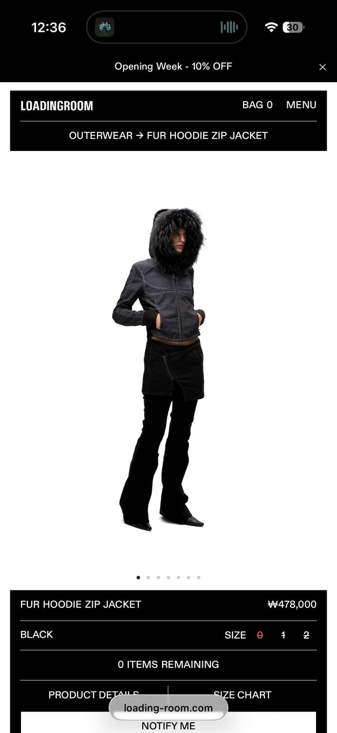 [1] 로딩룸 퍼 후디 집업 자켓 상품이미지6