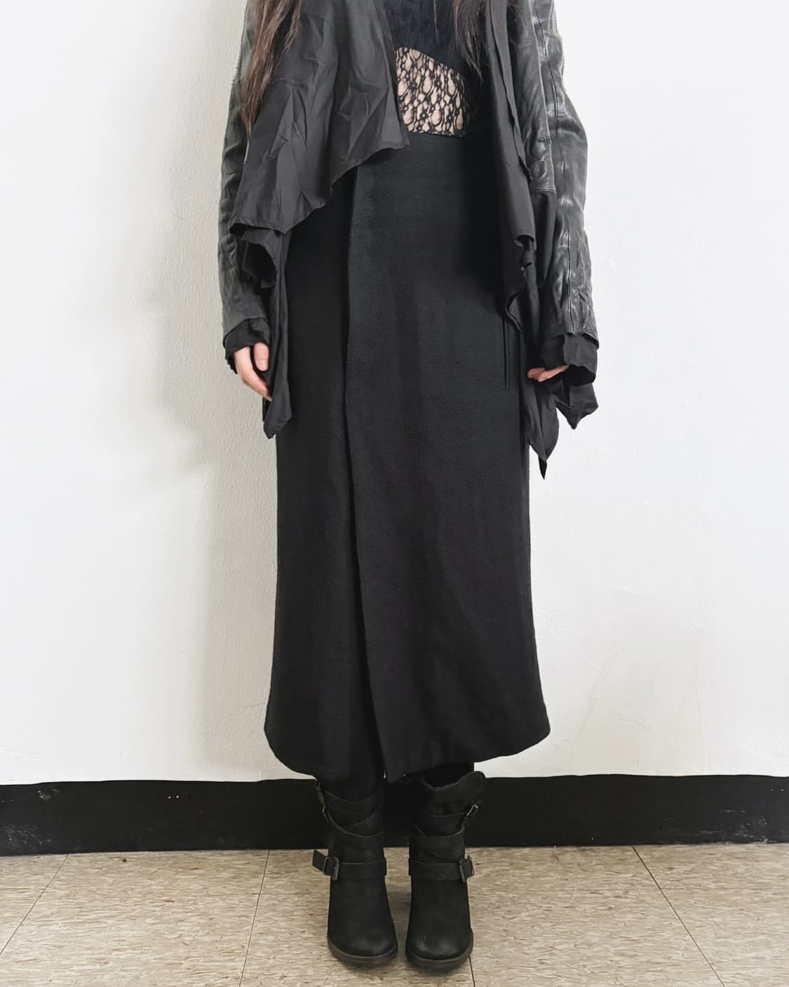 하이더 아커만 asymmetric 울 프론트후크 오버스커트 상품이미지2