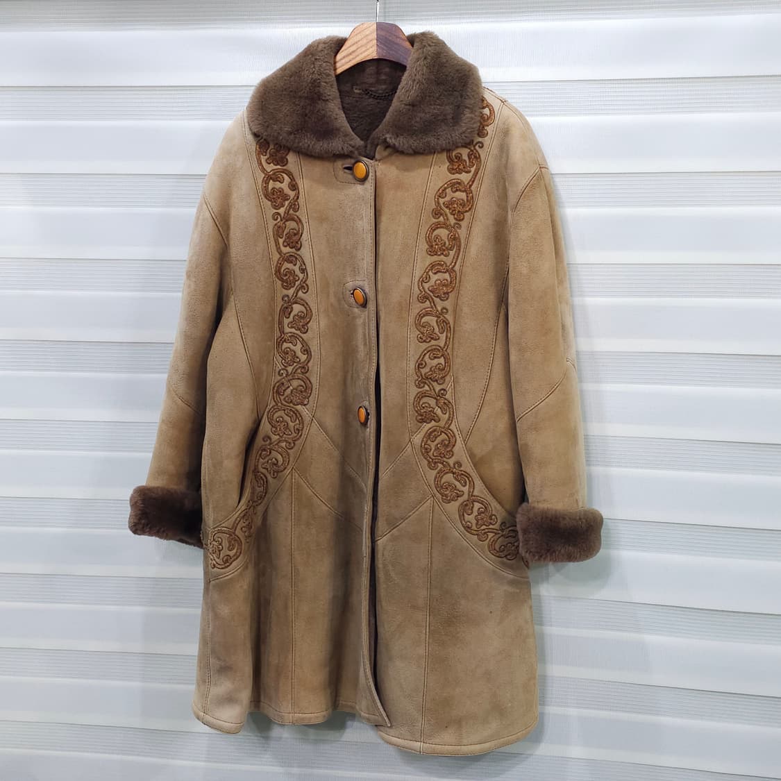 80-90s 빈티지 양가죽 양털 무스탕- 우먼프리 상품이미지1