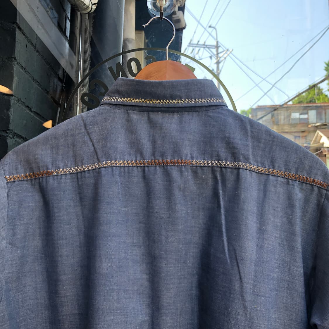 70s/80s Vintage chambray shirt-M 상품이미지6