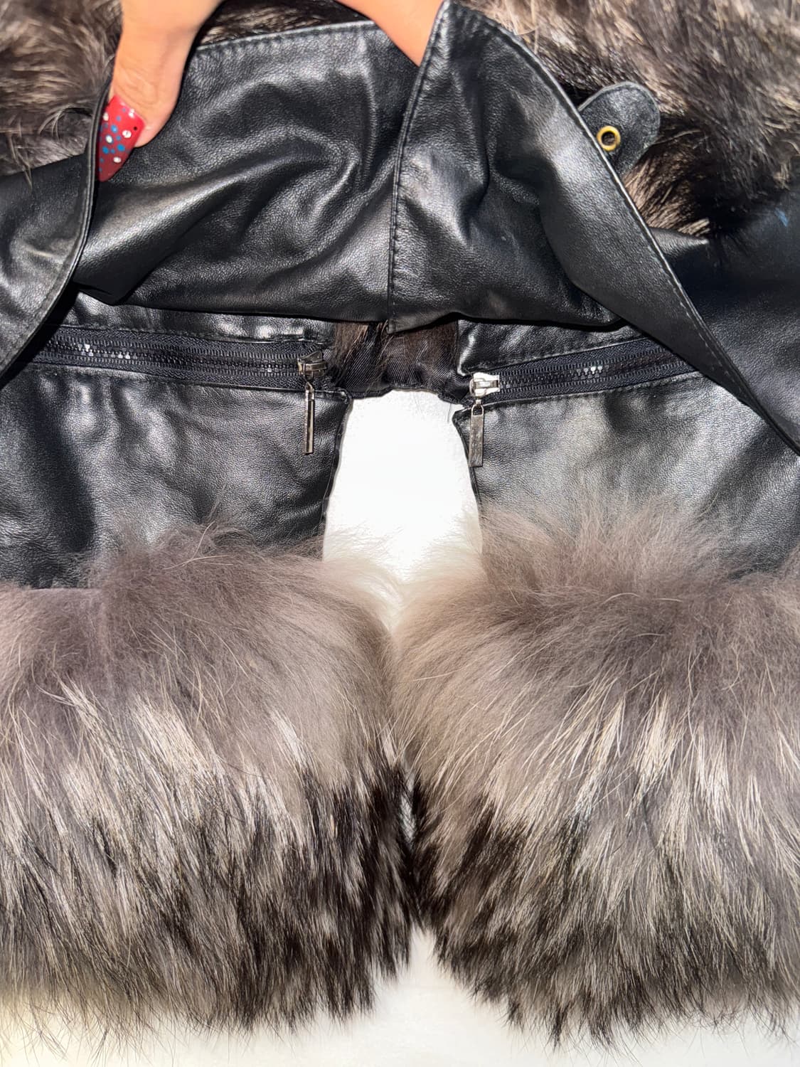 Mixed brown belted buckle fur vest 상품이미지4