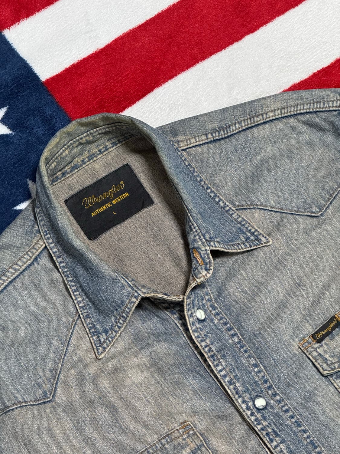 랭글러 웨스턴 데님셔츠 Wrangler Western shirt [XL] 상품이미지7