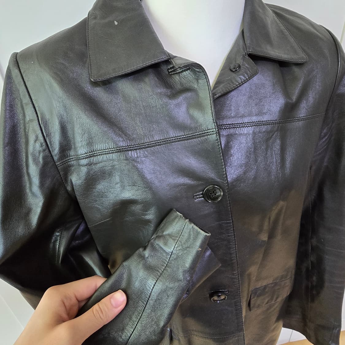 90s 램스킨 가죽 자켓 상품이미지2
