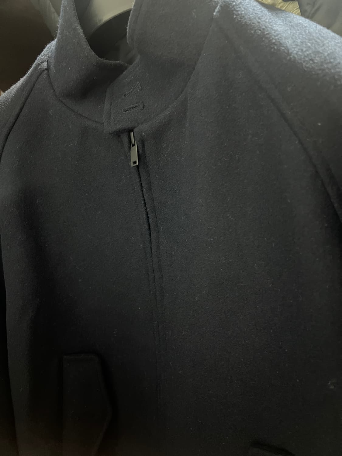 무탠다드 울블렌드 해링턴 자켓 네이비 L 상품이미지1