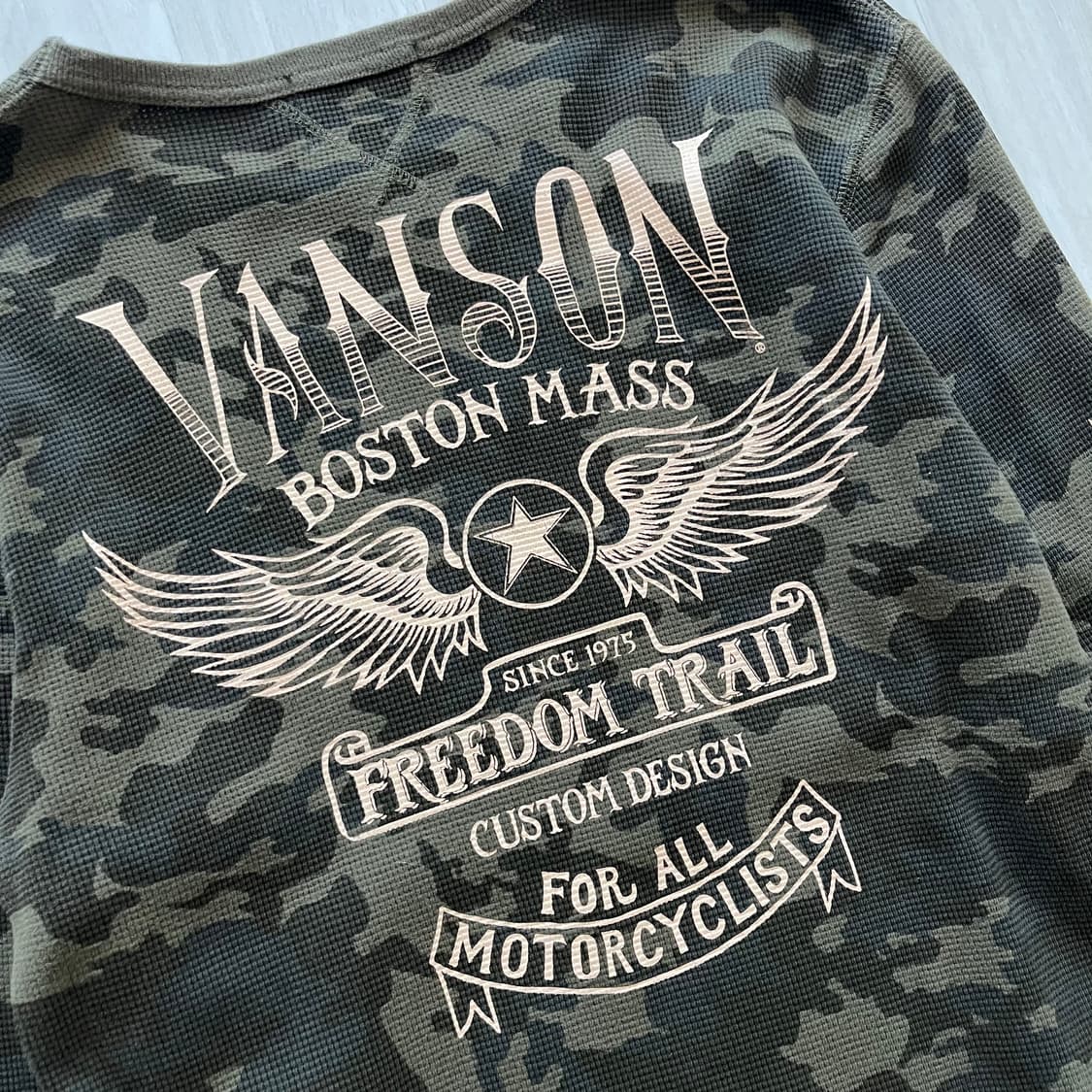 Vanson Leathers . 밴슨 카모플라쥬 와플 롱슬리브 상품이미지3