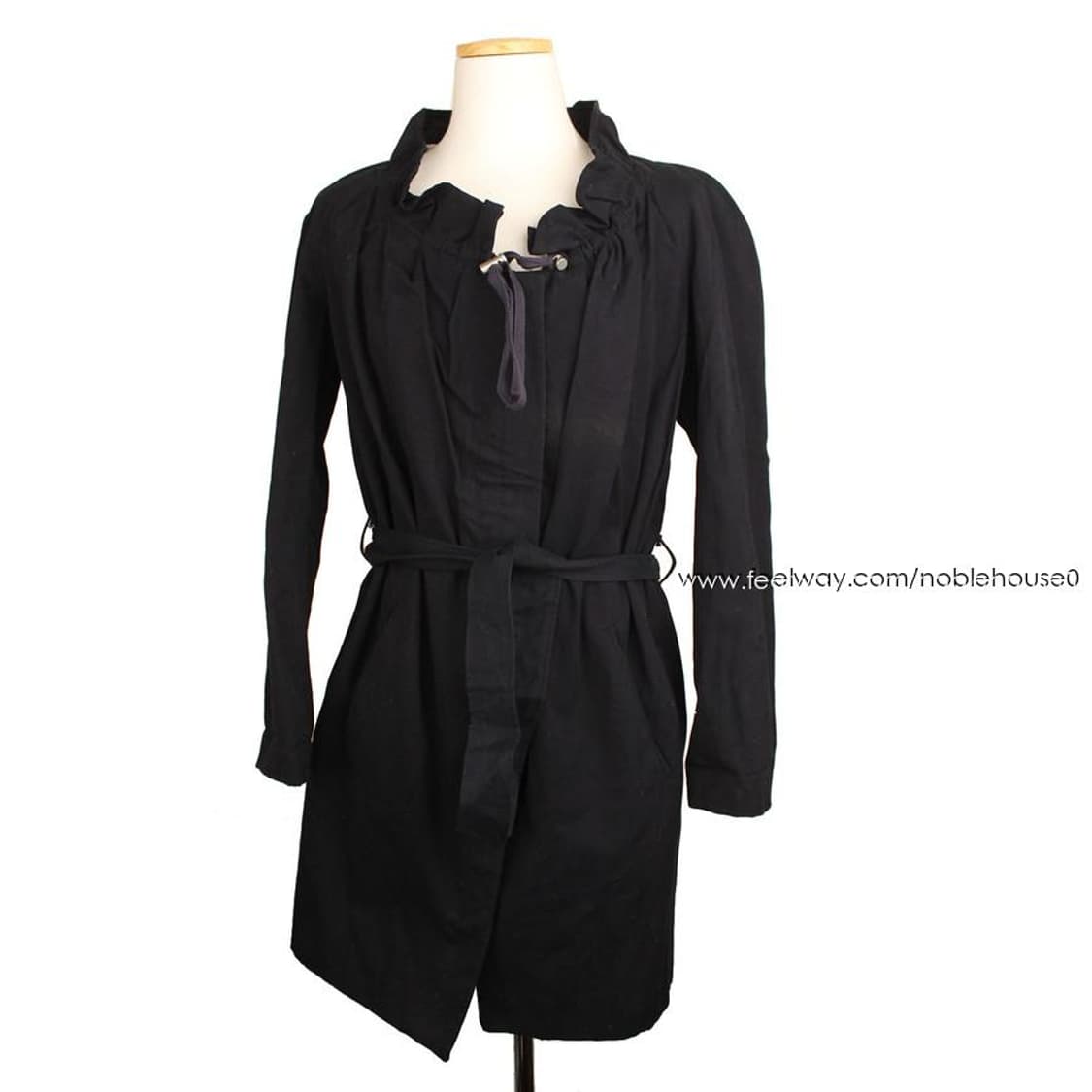 아떼바네사브루노 블랙 셔링카라 집업 벨티드 자켓(34) 상품이미지1