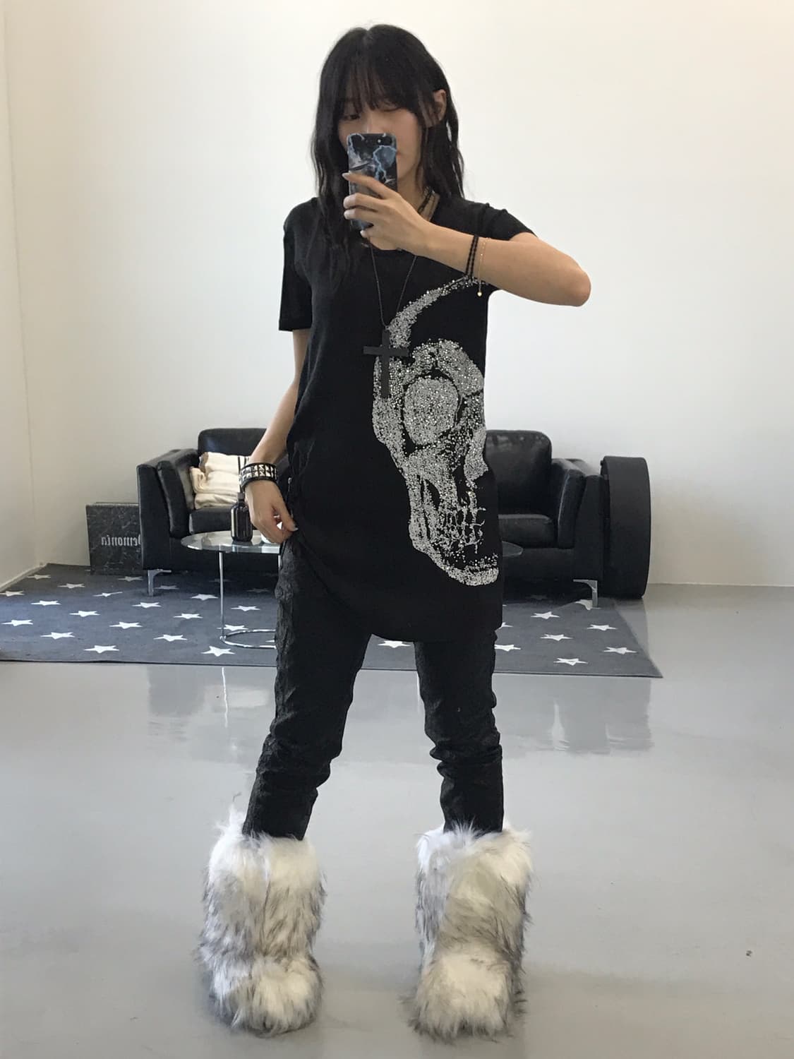 Vintage Skull Cubic Short Sleeve T-Shirt 상품이미지2