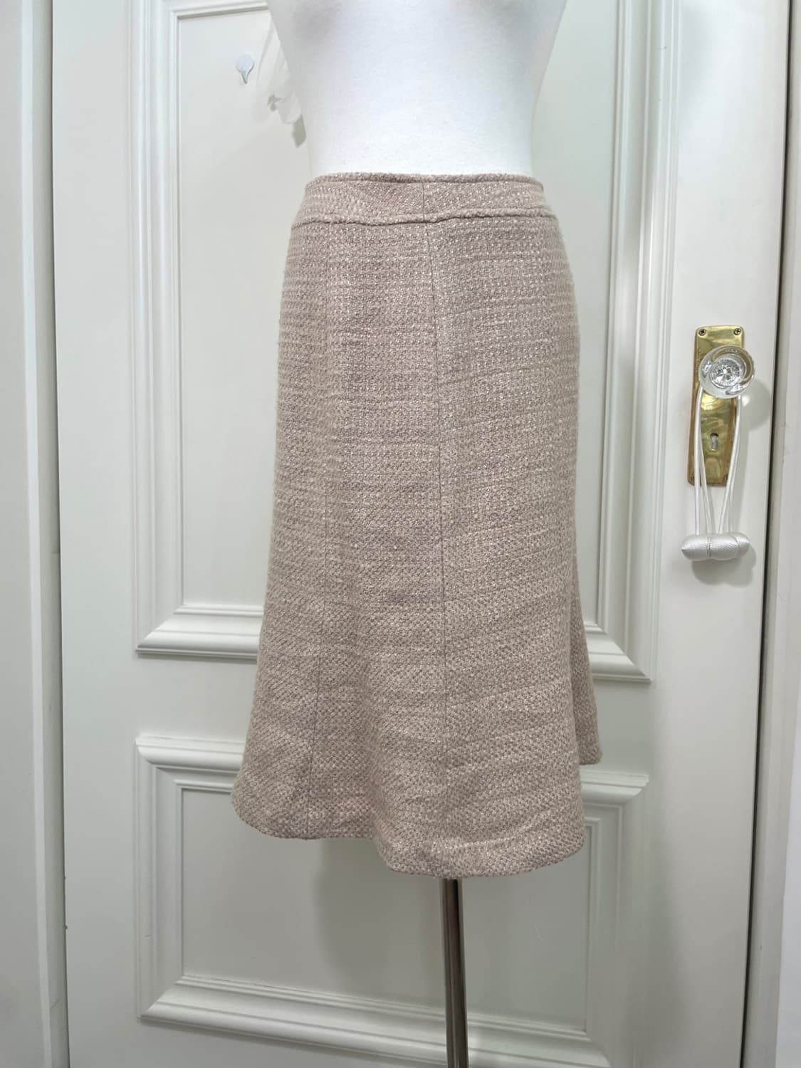 beige ivory tweed glitter flare midi ski 상품이미지5