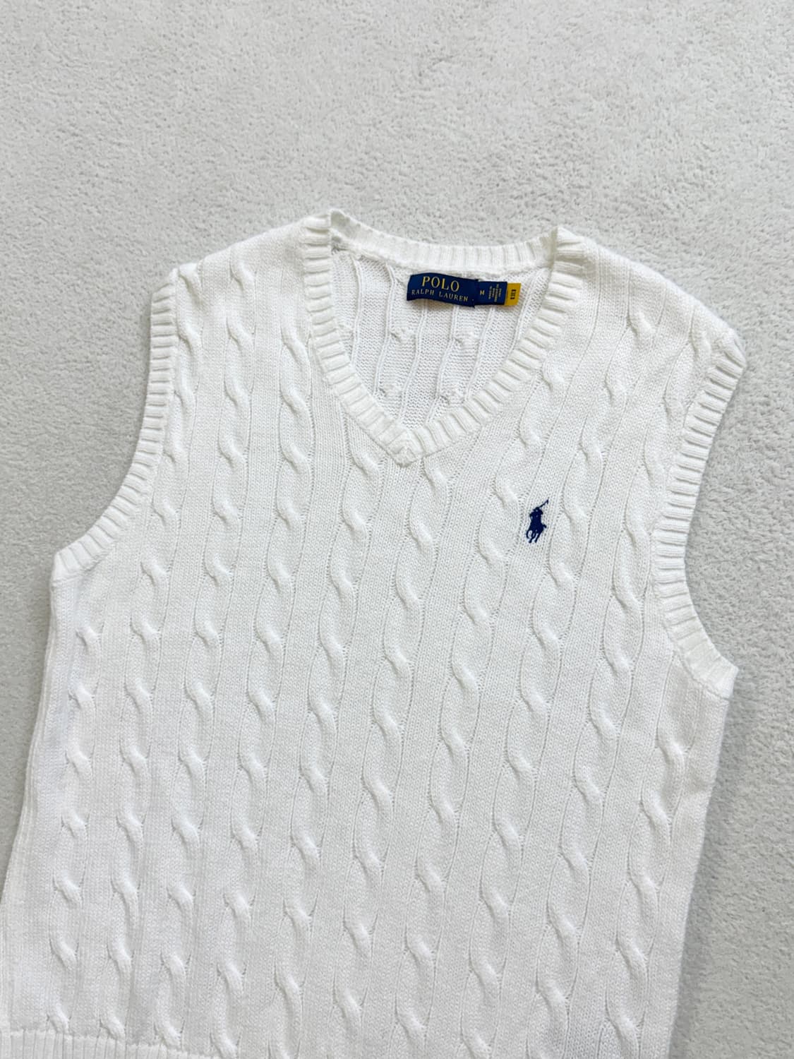 폴로 화이트 니트조끼 베스트 상품이미지2