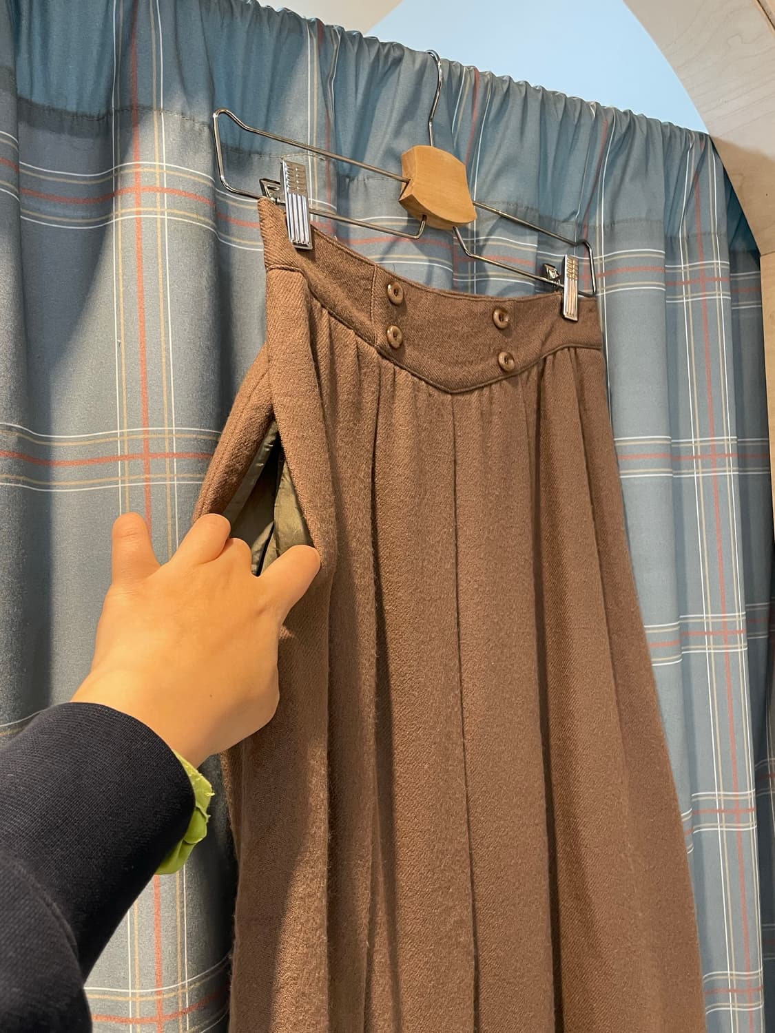 일본빈티지 버튼디테일 핀턱스커트 상품이미지4