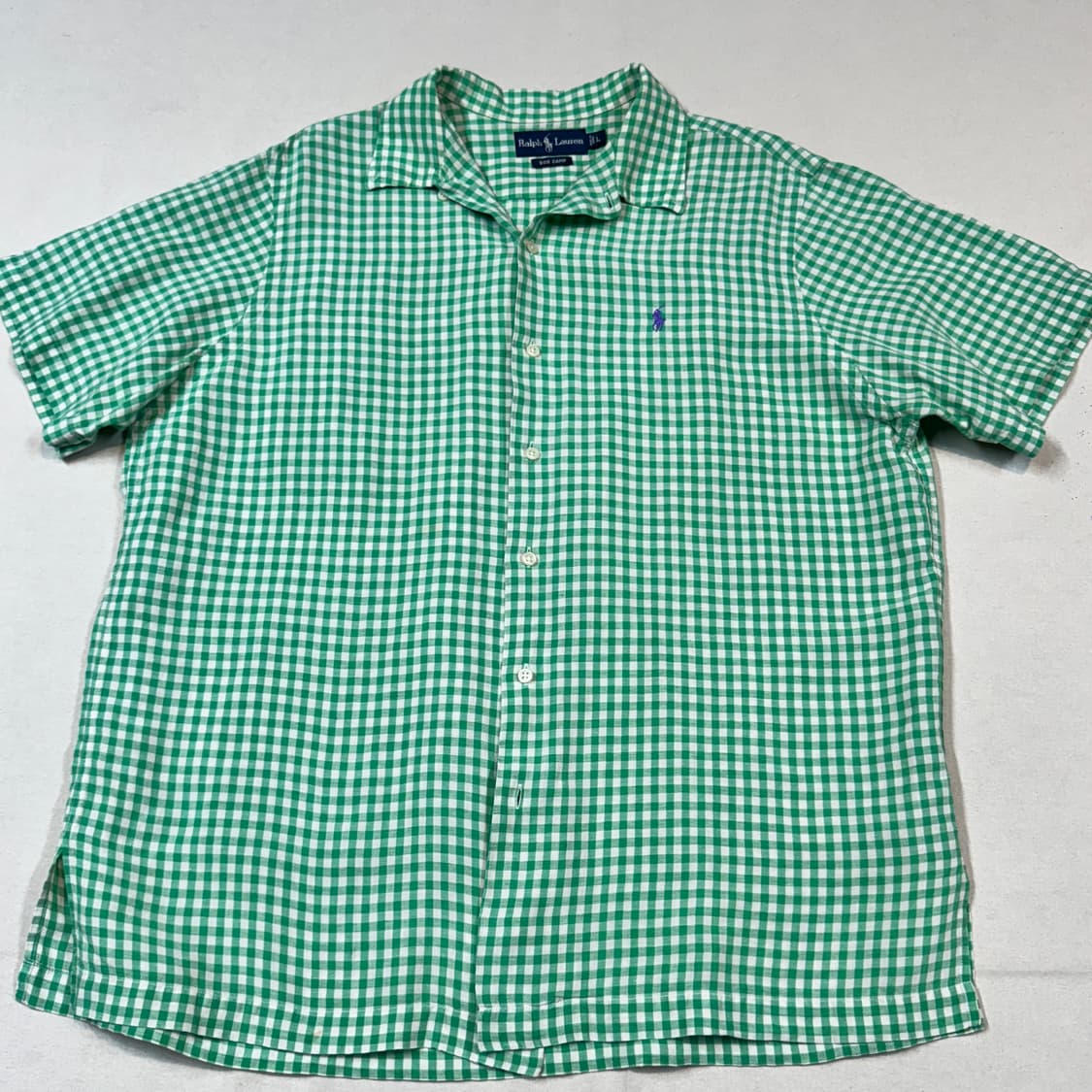 L) 폴로 랄프로렌 BOB CAMP 반팔 깅엄 체크 린넨 셔츠 상품이미지2