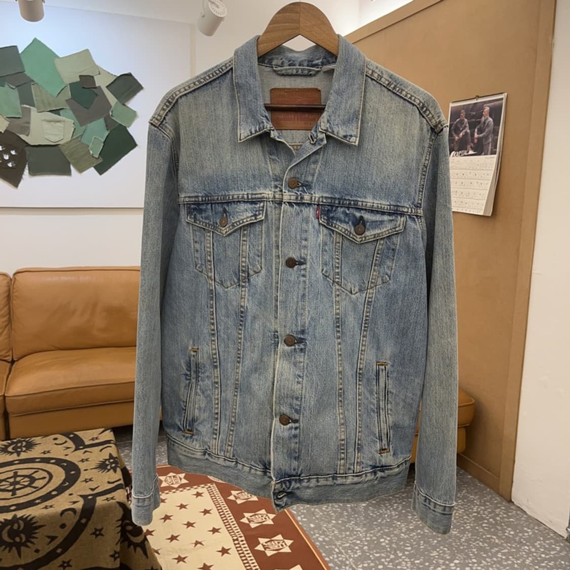 리바이스 빈티지 컨트리 트러커 워싱 연청 데님자켓 L C08584 상품이미지3
