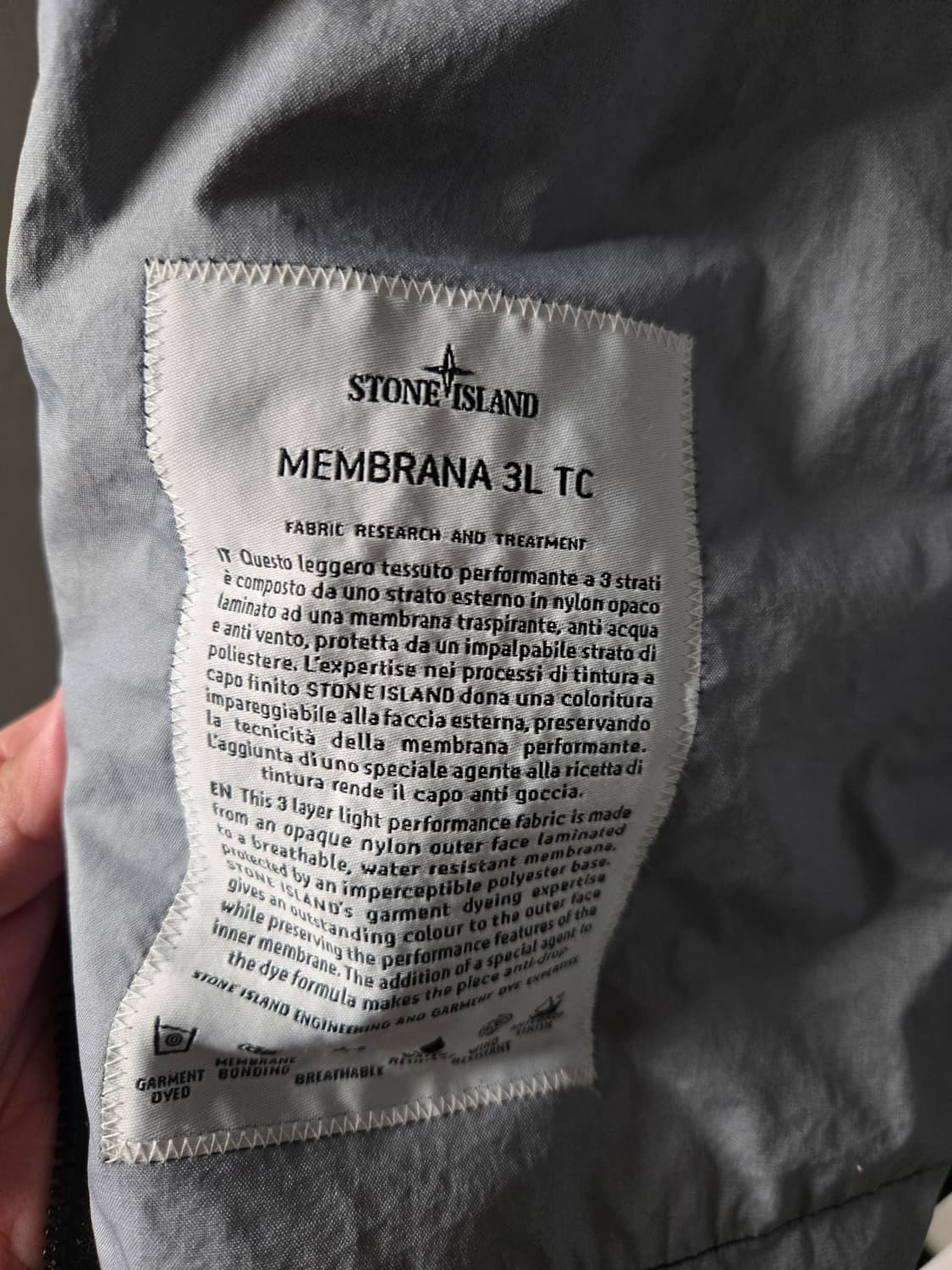 2XL)스톤 아일랜드 40523 멤브라나 3L TC 자켓 블랙 상품이미지4