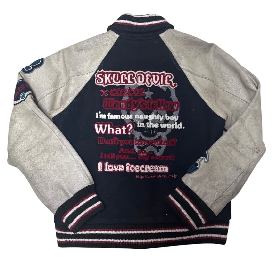 스컬 데빌 바시티 레더 자켓 상품이미지2