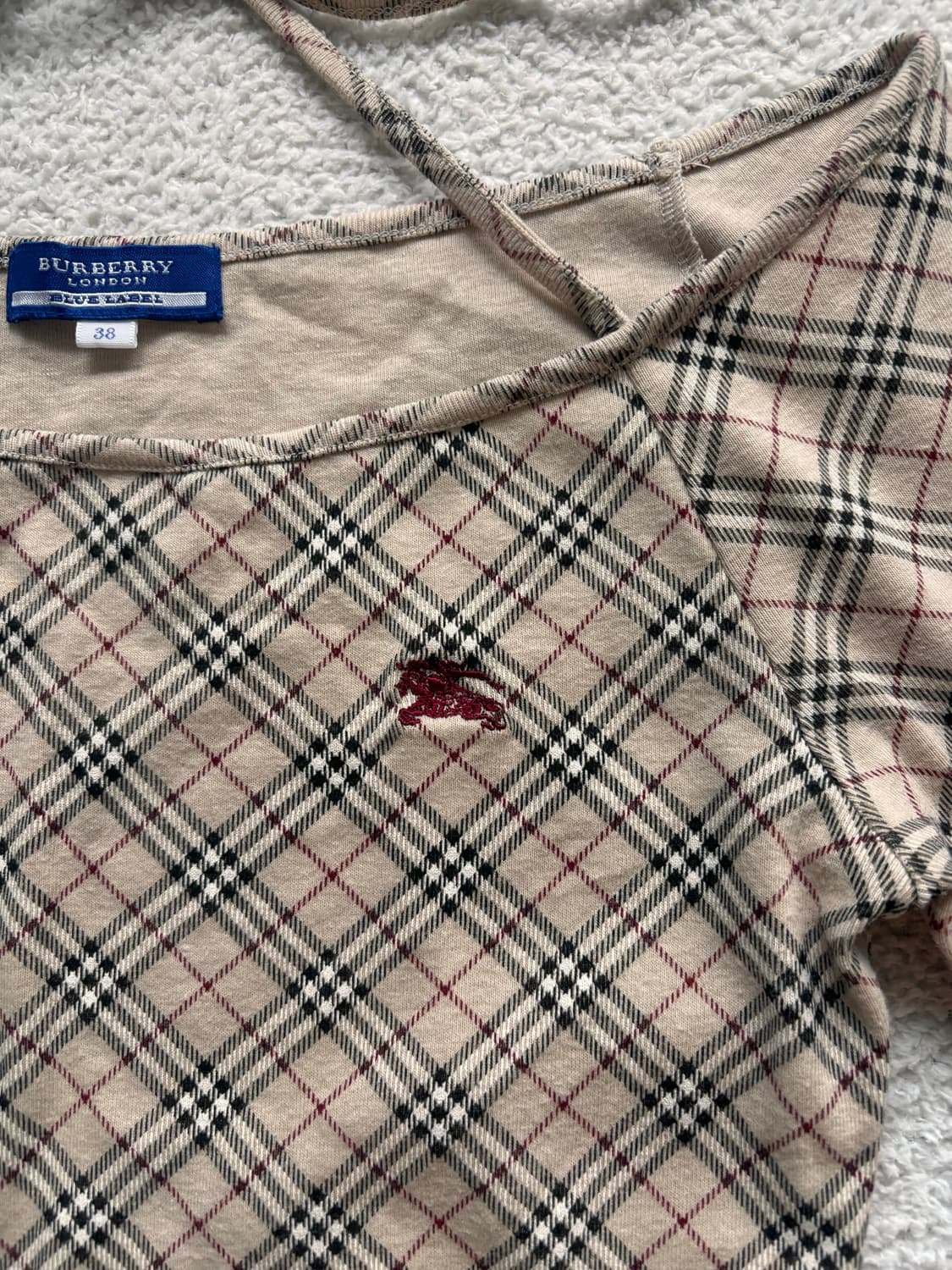 버버리 블루라벨 노바체크 오프숄더 티 상품이미지3