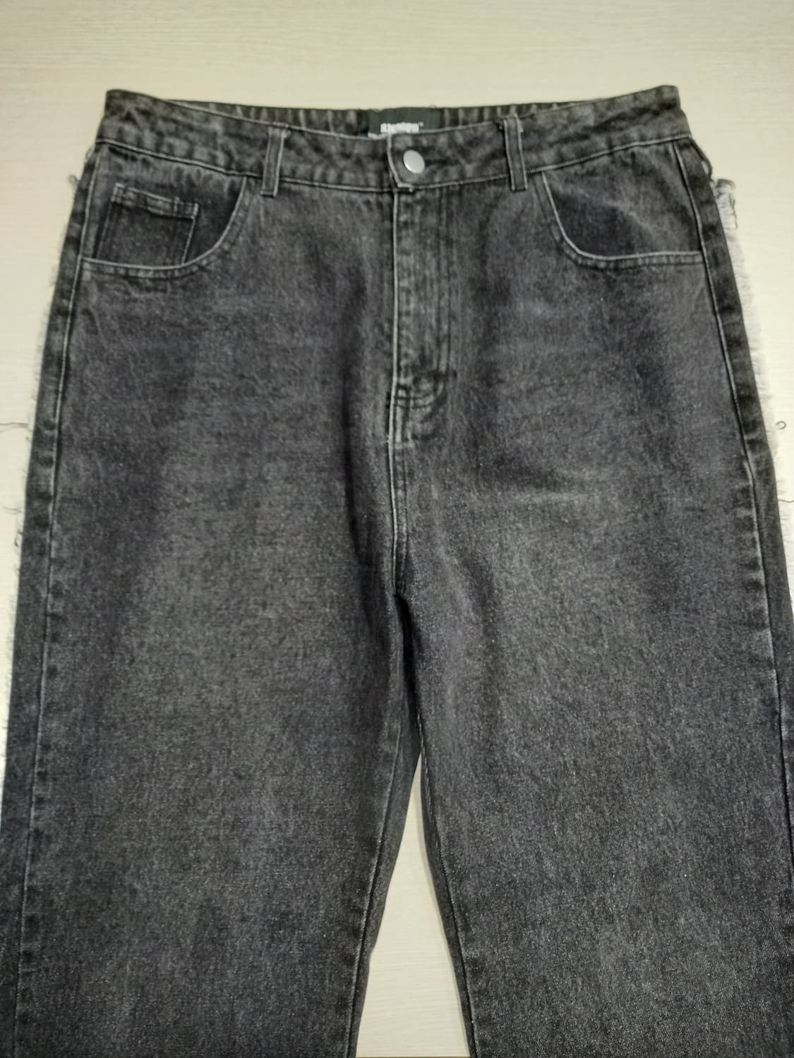 33 RMDGOD 하이웨이스트 세미와이드 크롭진 블랙 33-419 상품이미지3