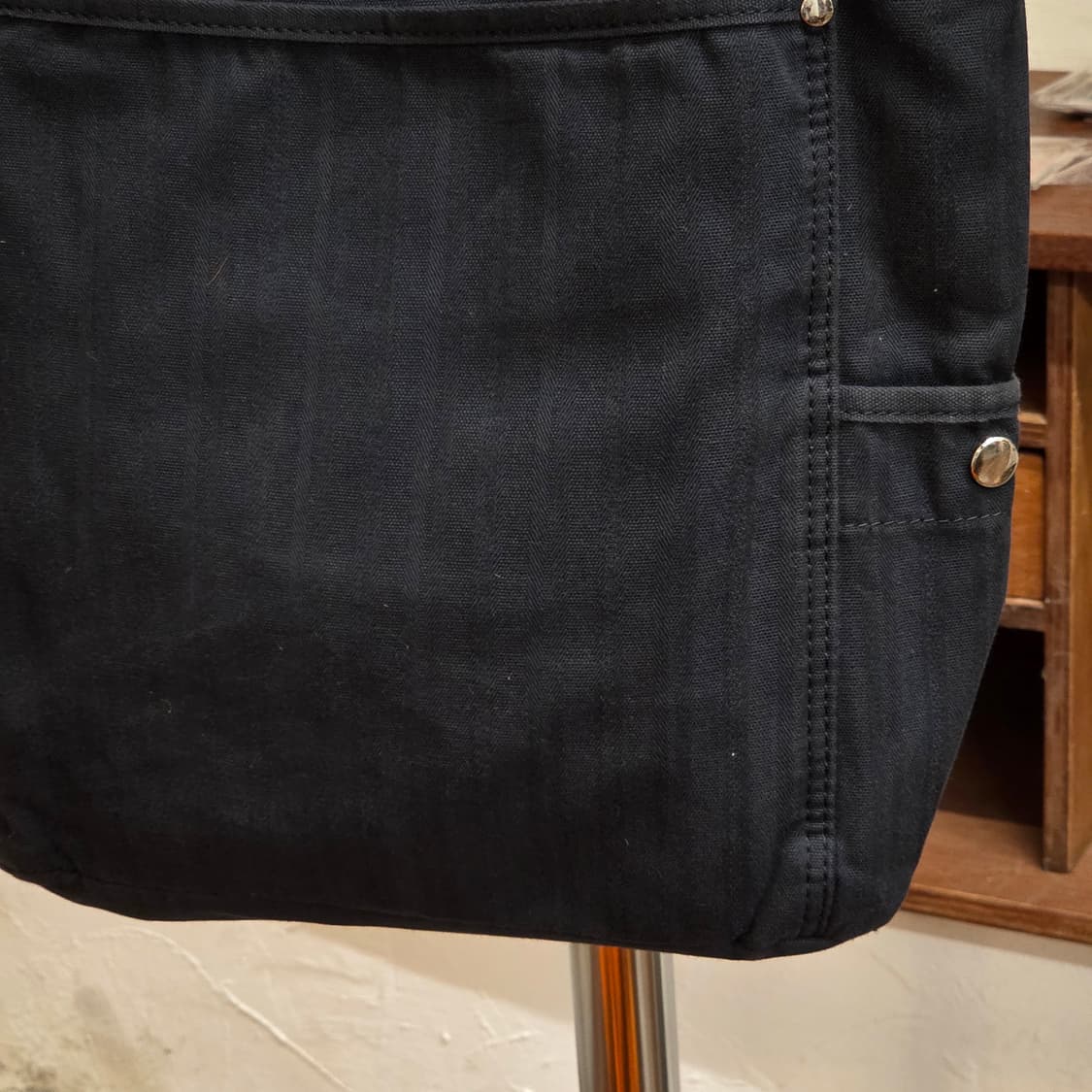 JPN 펑크 무드 블랙 코튼 숄더백 상품이미지6