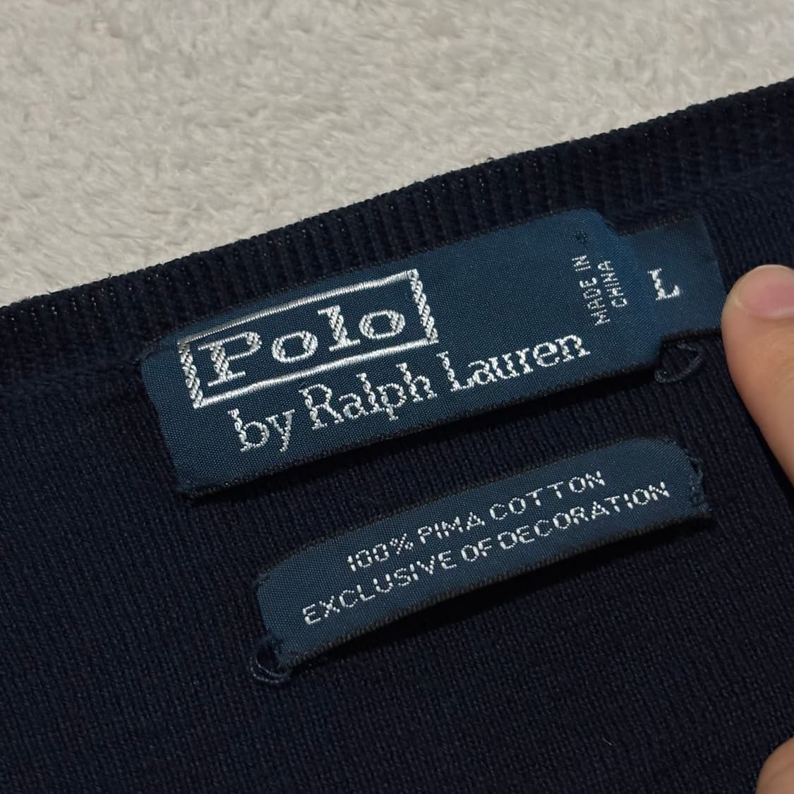 폴로 랄프로렌 피마코튼 네이비 브이넥 니트 상품이미지5