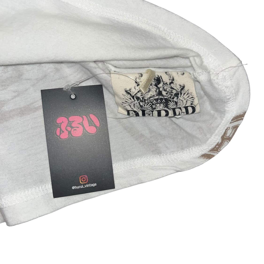 DURER 나비 프린팅 망사 반팔티 y2k펑크갸루 상품이미지3