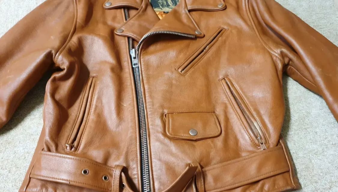 90s Custom Heavyweight Leather Jacket(L) 상품이미지5