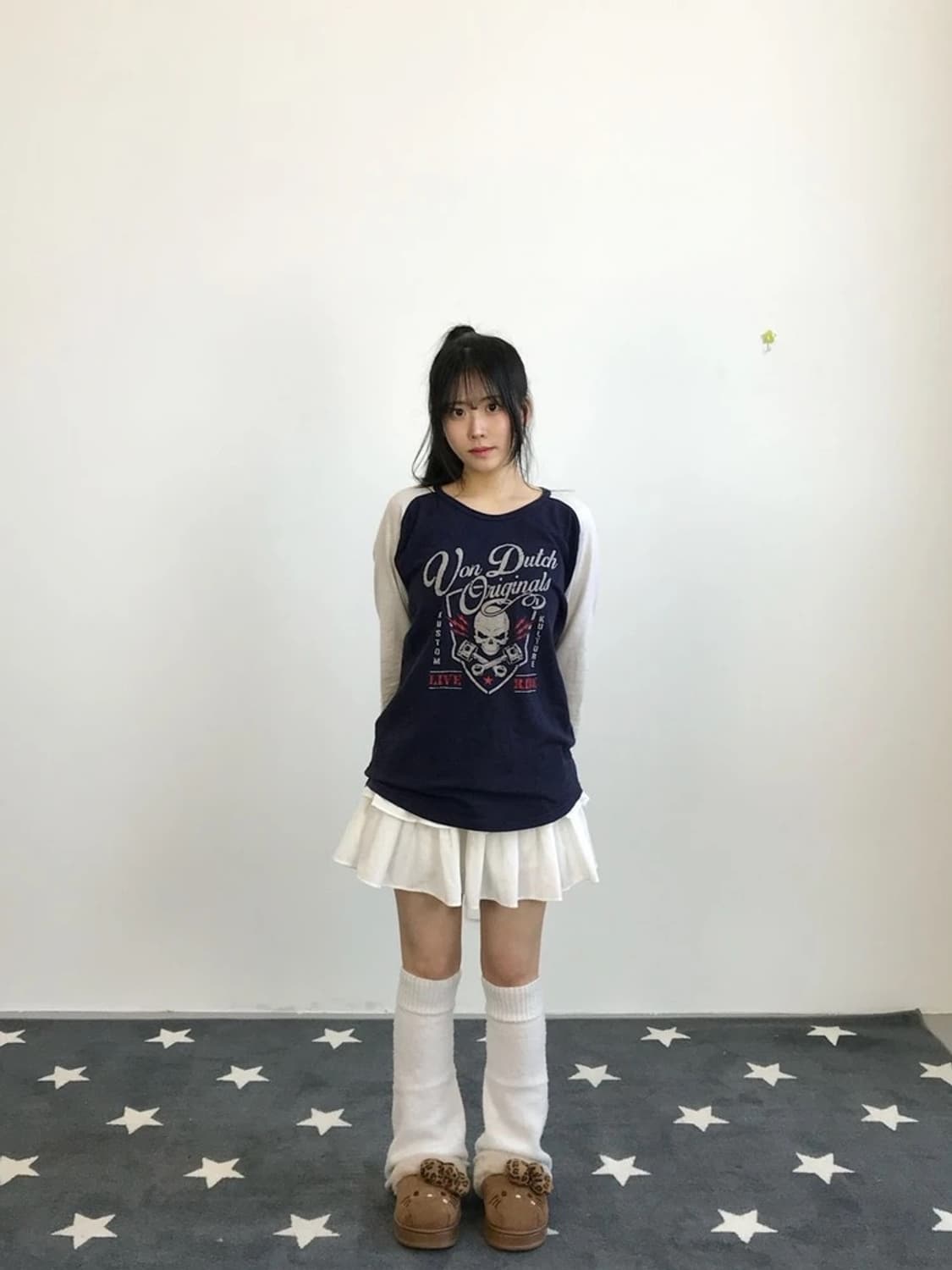 Von Dutch Skull Graphic Raglan Tee 상품이미지1