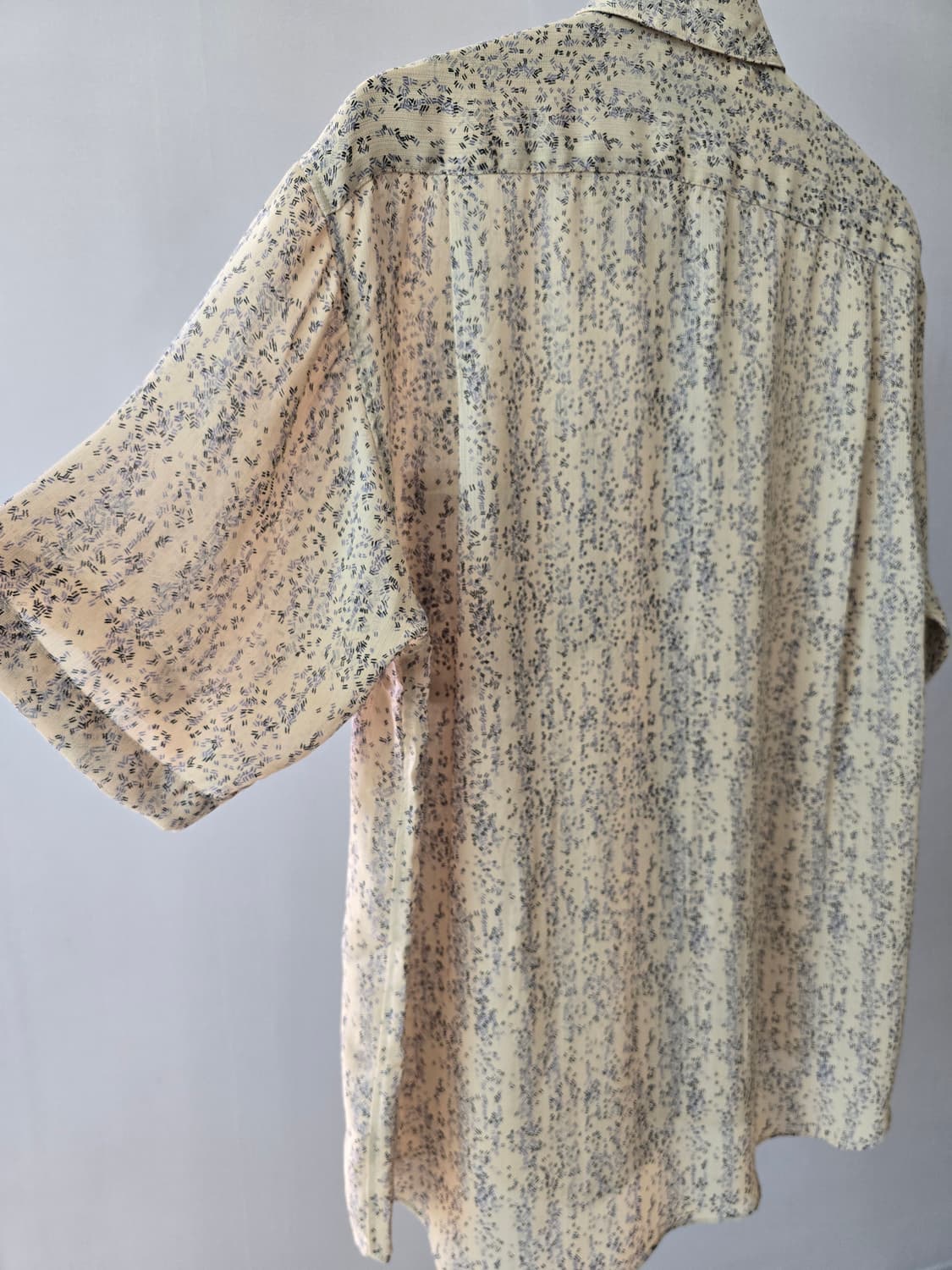 CLAUDIO VALENTINO Paris 크림 패턴 반팔 셔츠 L 상품이미지9