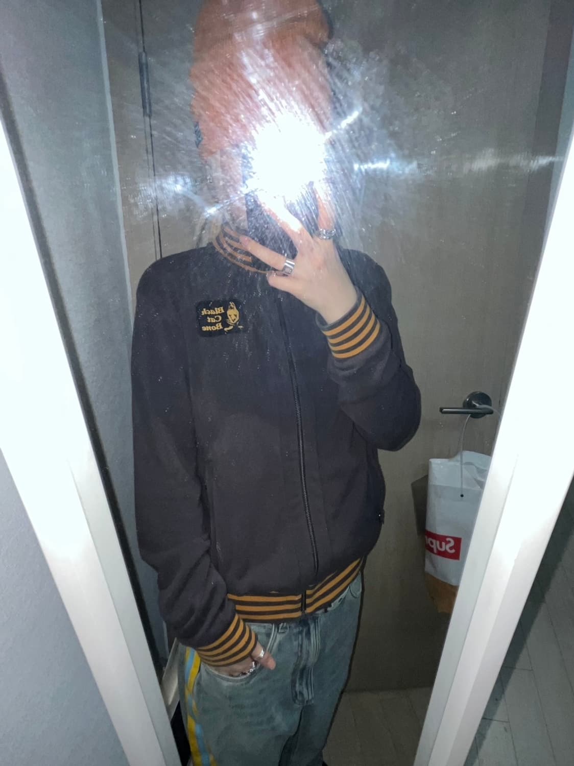 HYSTERIC GLAMOUR Black Cat Bone zip-up 상품이미지1