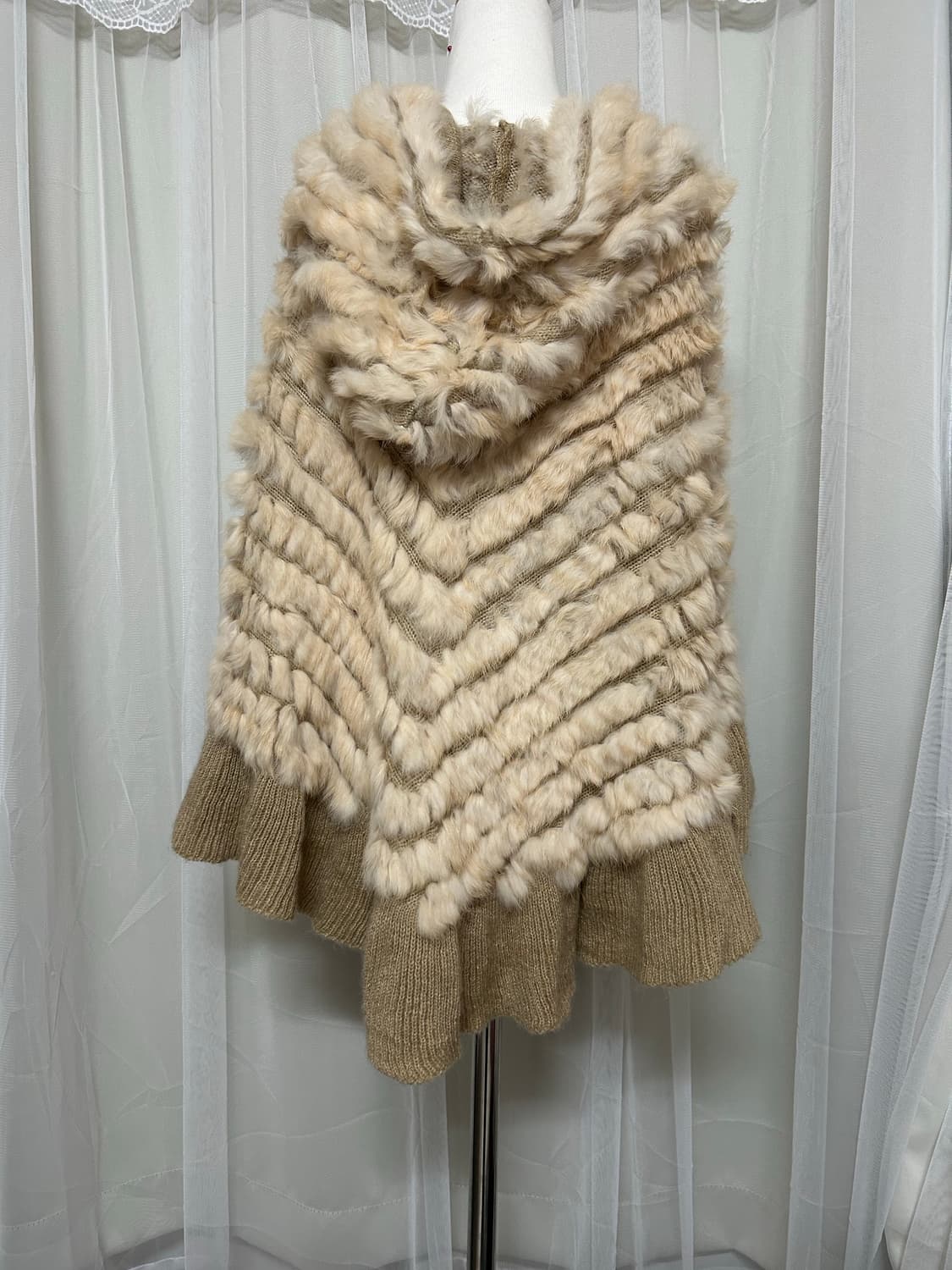 리얼 토끼퍼 후드 케이프 상품이미지2