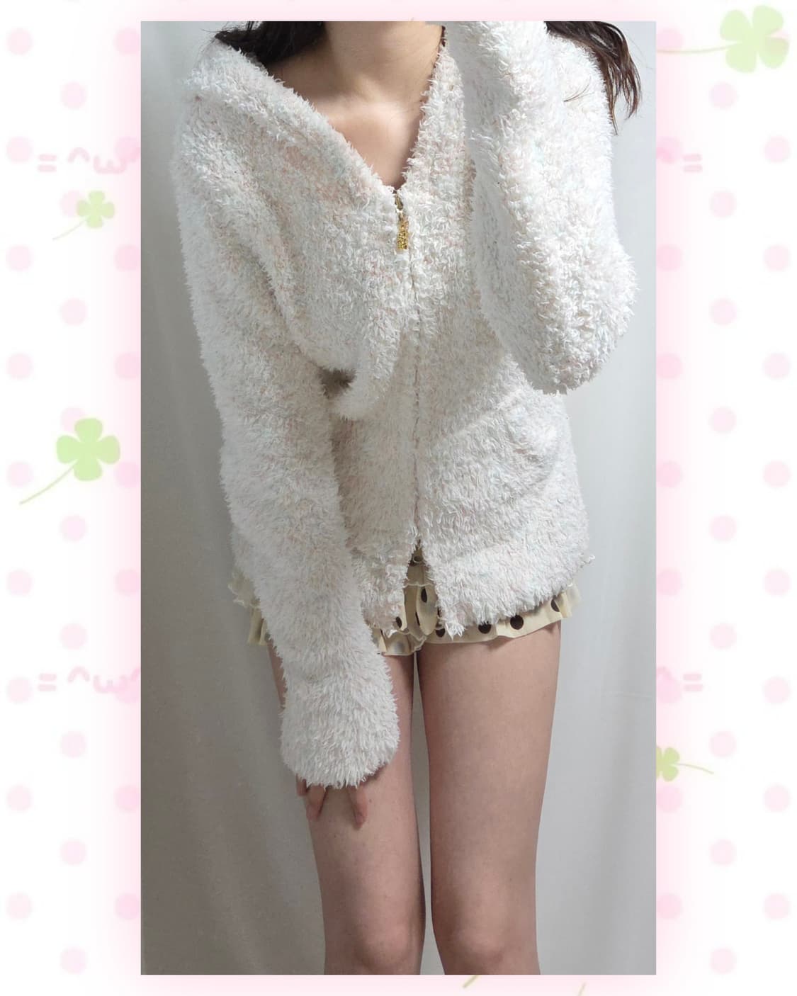 젤라또피케 흰핑 폭닥 후드집업 상품이미지1