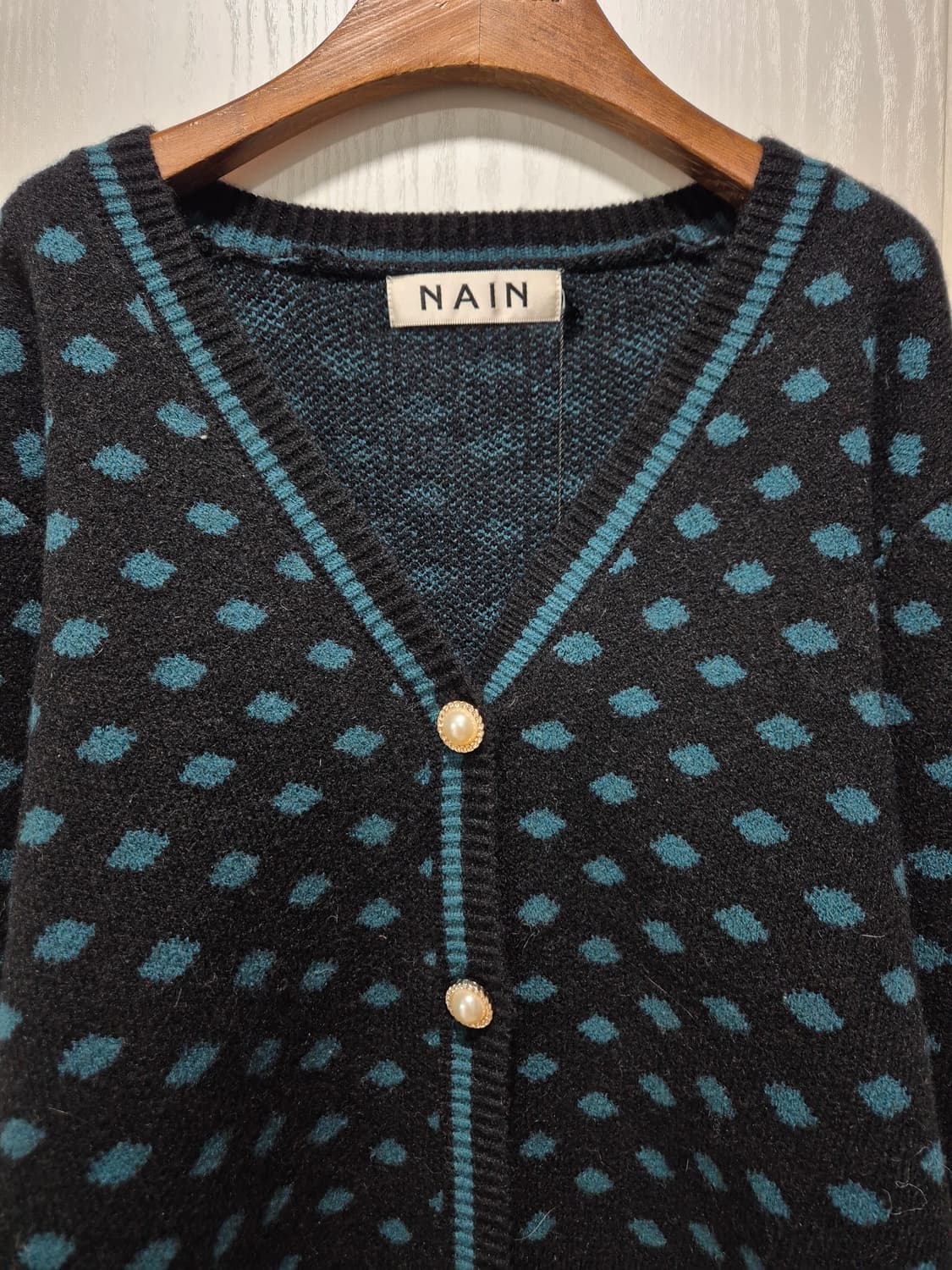 NAIN 블랙 도트 가디건 상품이미지2