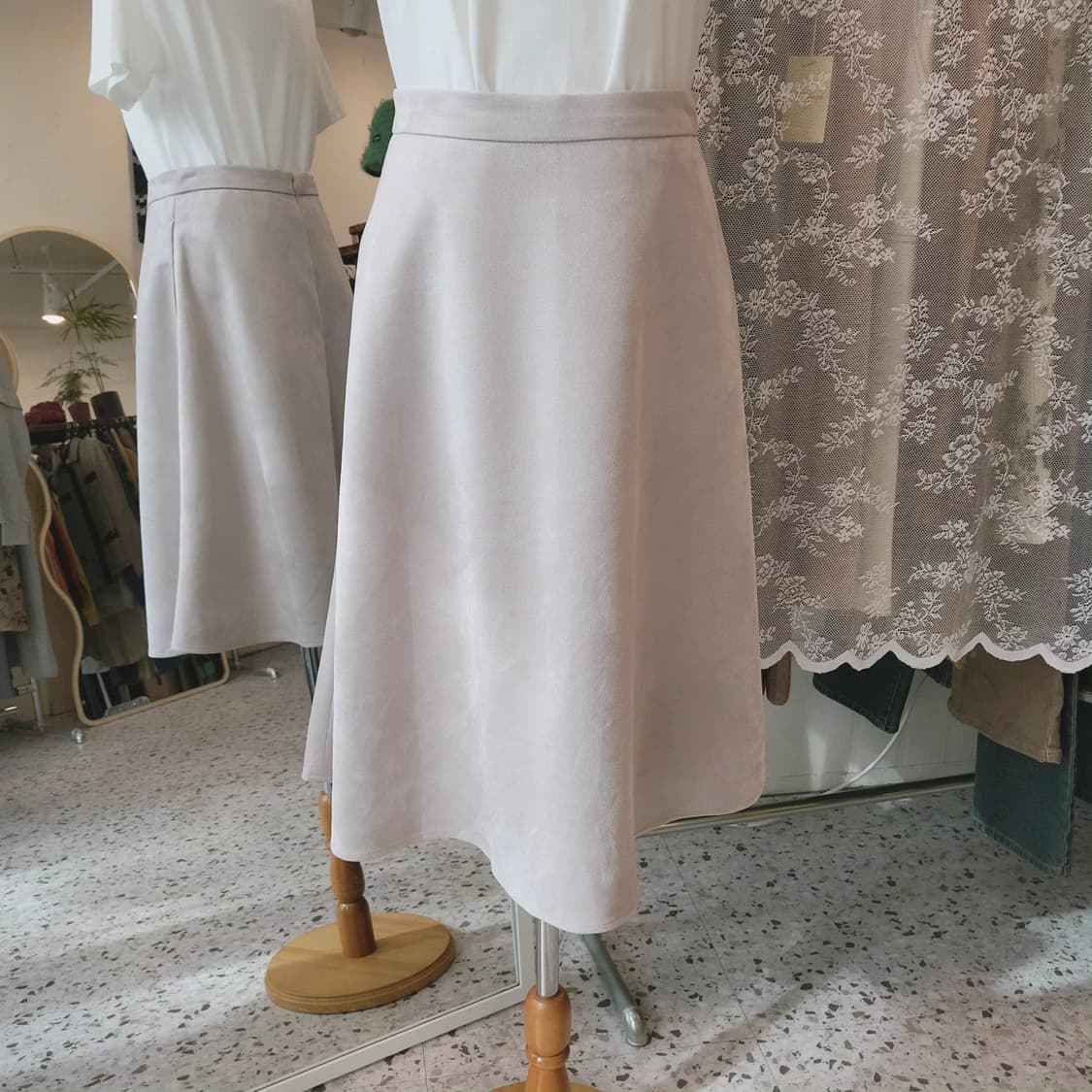 Rope picnic 스웨이드 핑크 스커트 상품이미지8