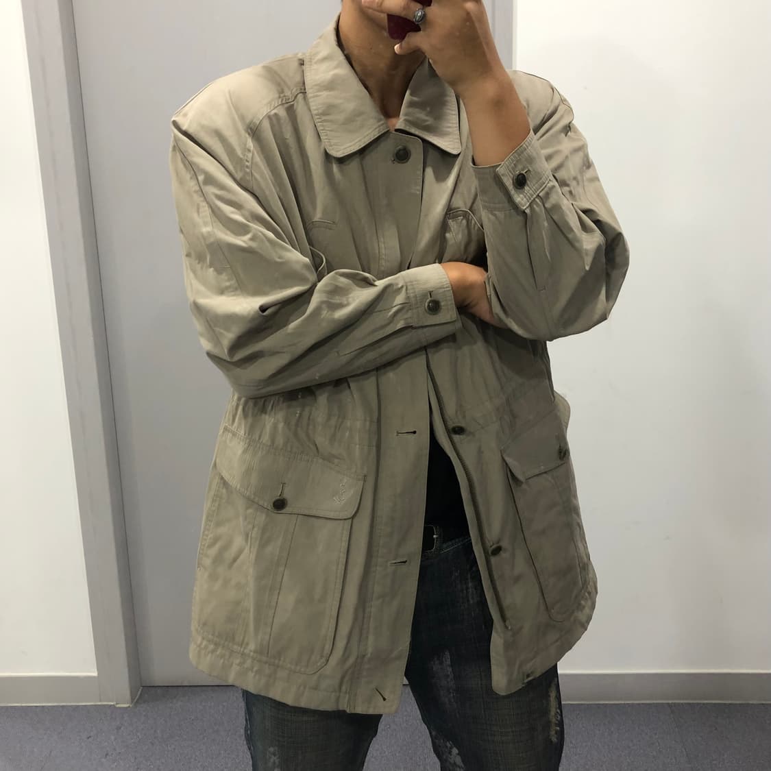 입생로랑 아카이브 자수로고 사파리 자켓 상품이미지1